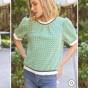 Voy Green Patterned Women's Blouse